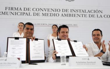 Firmó Aristóteles Sandoval en La Huerta convenio para la conformación de la Junta Intermunicipal de Medio Ambiente de la Costa Sur